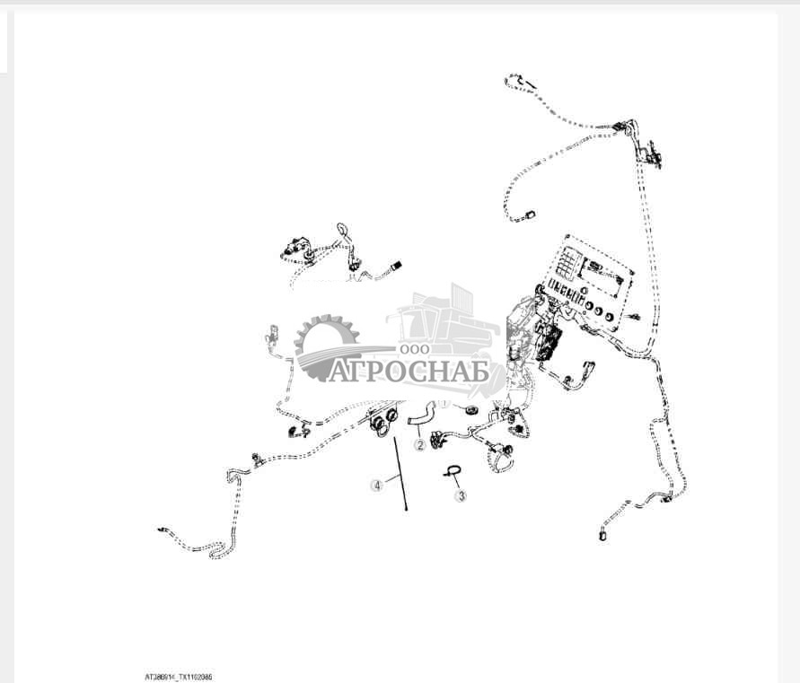 Проводка рабочего места оператора, крепежные детали разводки кабеля 